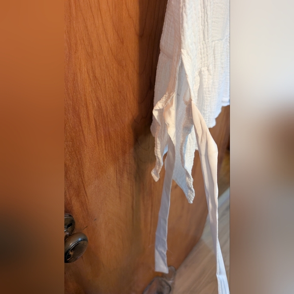 Pink Lily Cropped White Cotton Ribbon Tank Top Size Small - Picture 4 of 6